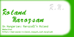 roland marozsan business card